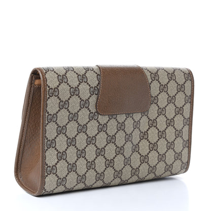 Gucci Coated Canvas Monogram Web Clutch Brown 3 of 9