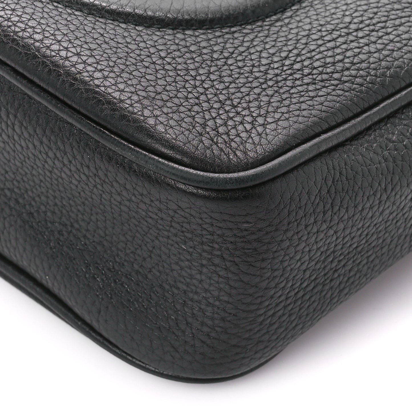 Pebbled Calfskin Small Soho Disco Bag Black