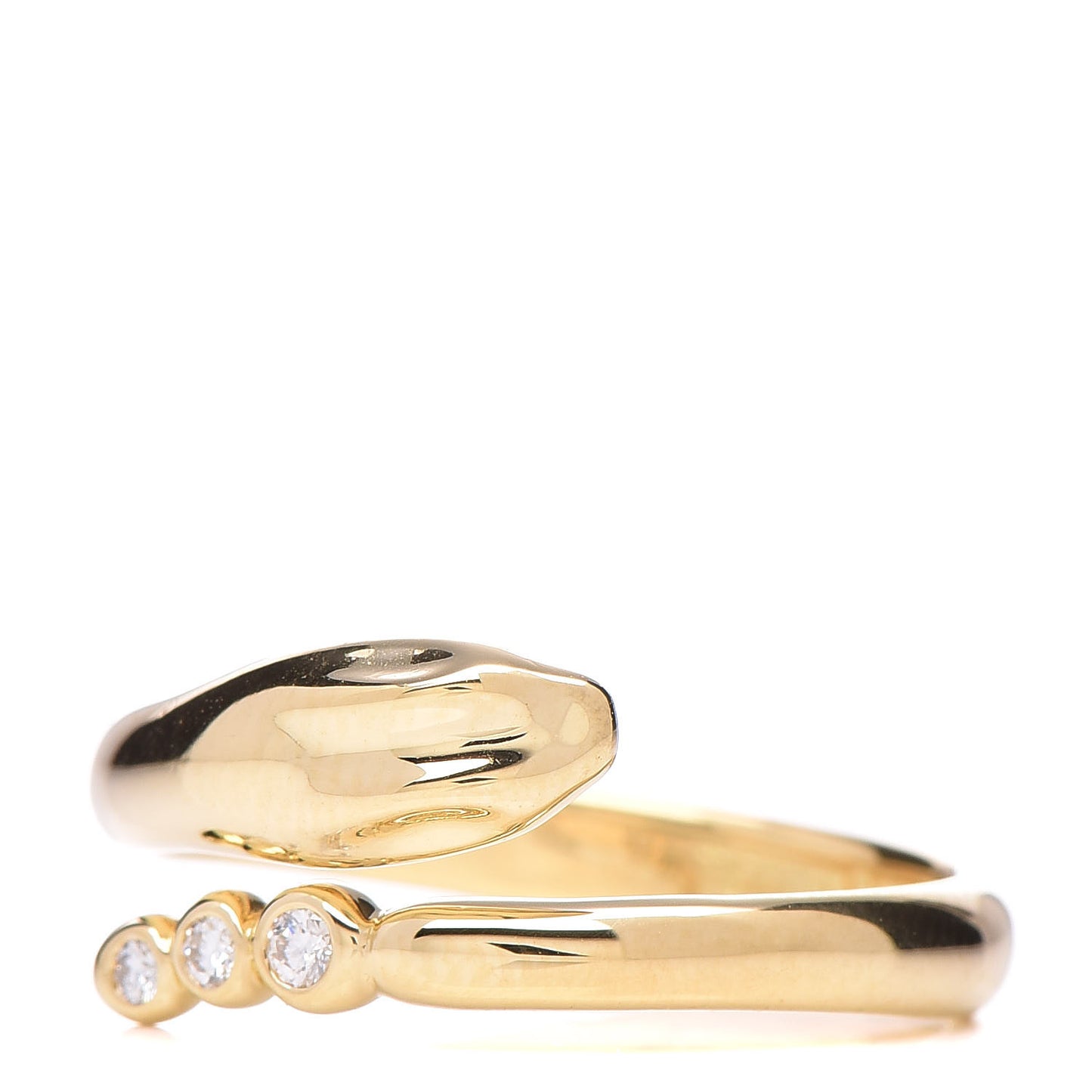 18K Yellow Gold Diamond Elsa Peretti Serpent Ring 49 5