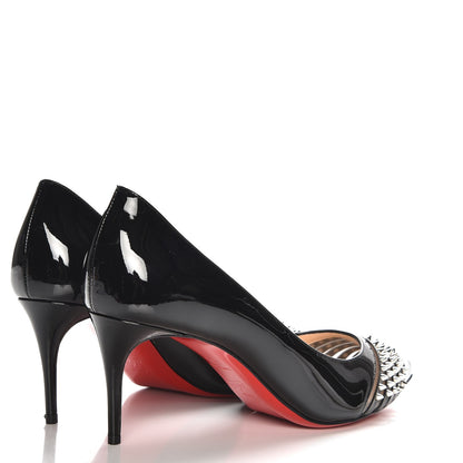 Christian Louboutin Patent Kid Bareta 70 Pumps 37.5 Black Silver 4 of 10