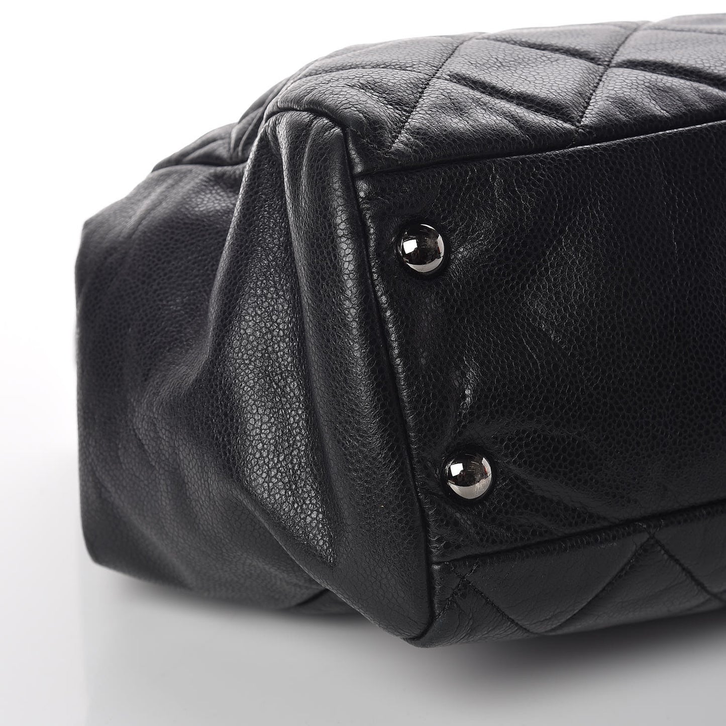 Soft Caviar Quilted Large Cells Tote Black