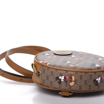 Gucci X DISNEY Mini Vintage GG Supreme Monogram Mickey Mouse Round Backpack Beige Vintage Sun Oil 5 of 10