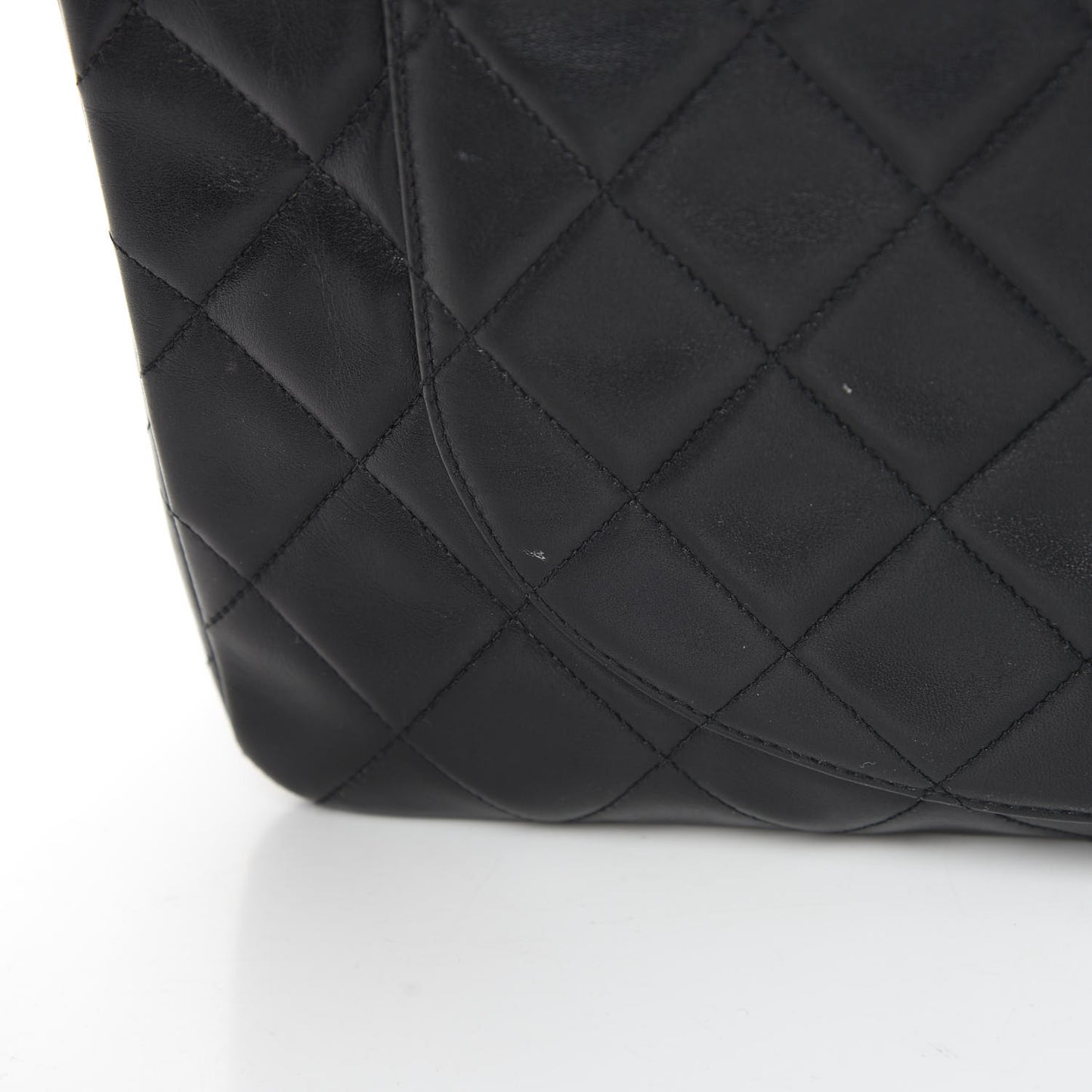 Lambskin Quilted XL Jumbo Single Flap Black
