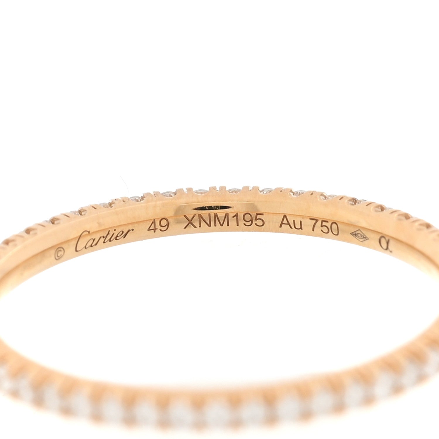 Cartier 18K Yellow Gold Diamond 1.5mm Etincelle de Cartier Wedding Band Ring 49 5 4 of 5