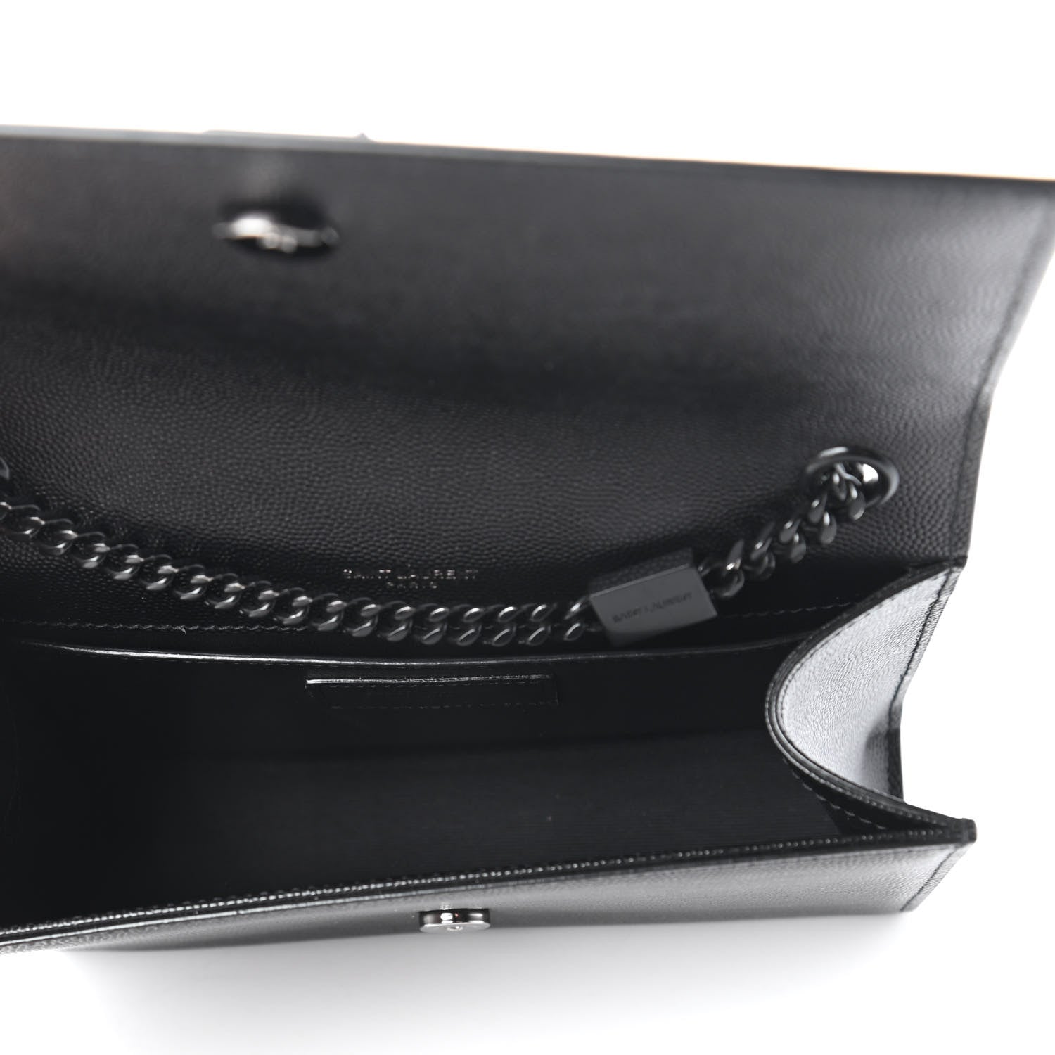 Saint Laurent Grain De Poudre Small Monogram Kate Satchel Black 5 of 9