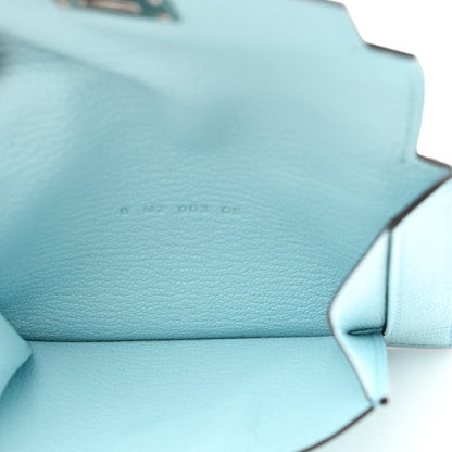 Hermes Chevre Mysore Kelly Pocket Compact Wallet Bleu Atoll 5 of 9