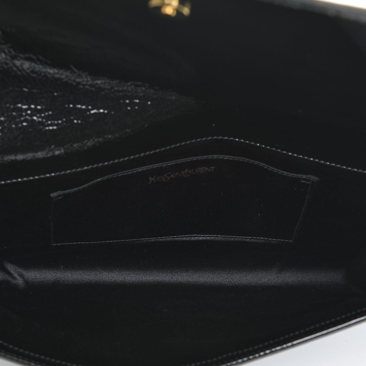 Textured Patent Monogram Large Belle De Jour Clutch Black