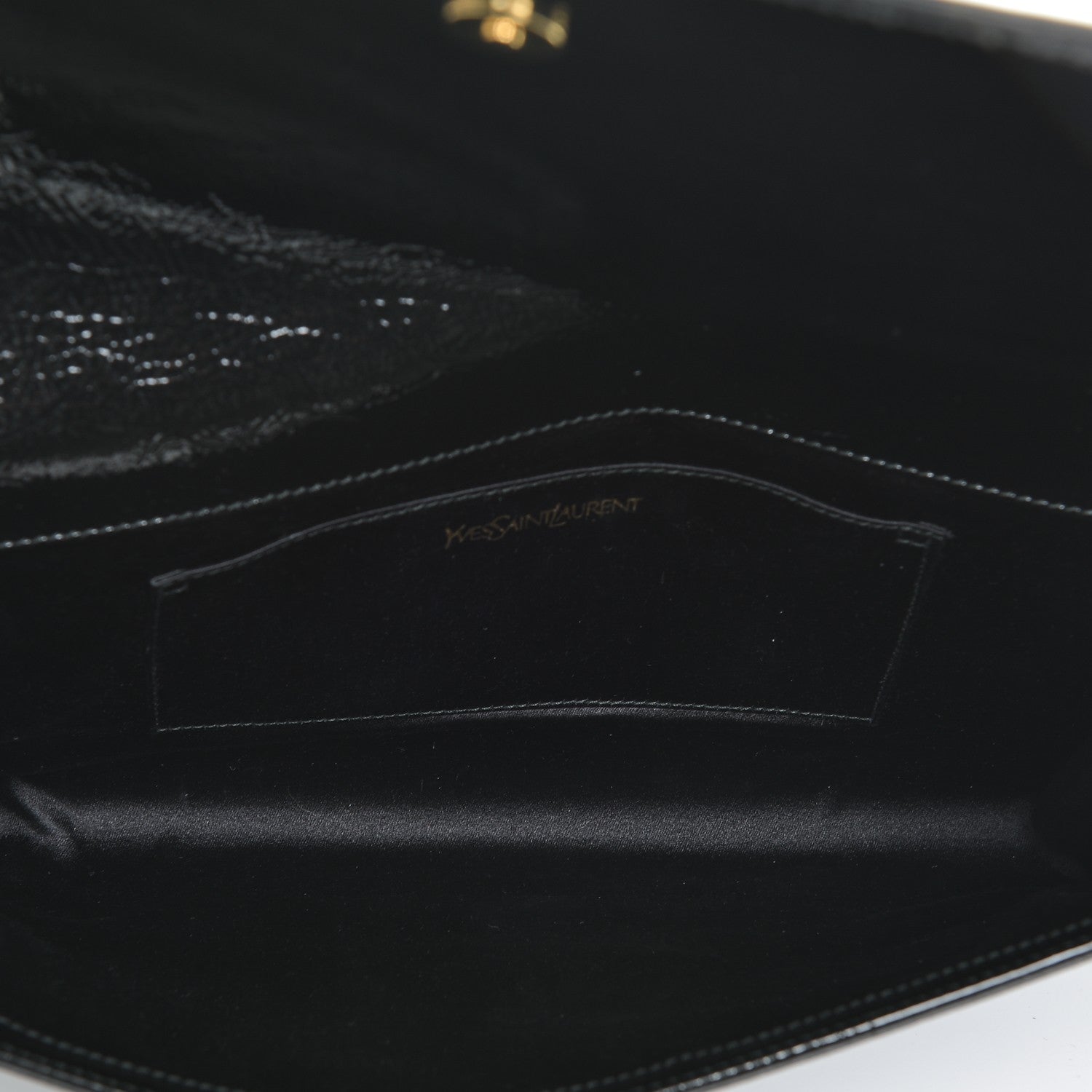 Saint Laurent Textured Patent Monogram Large Belle De Jour Clutch Black 5 of 6