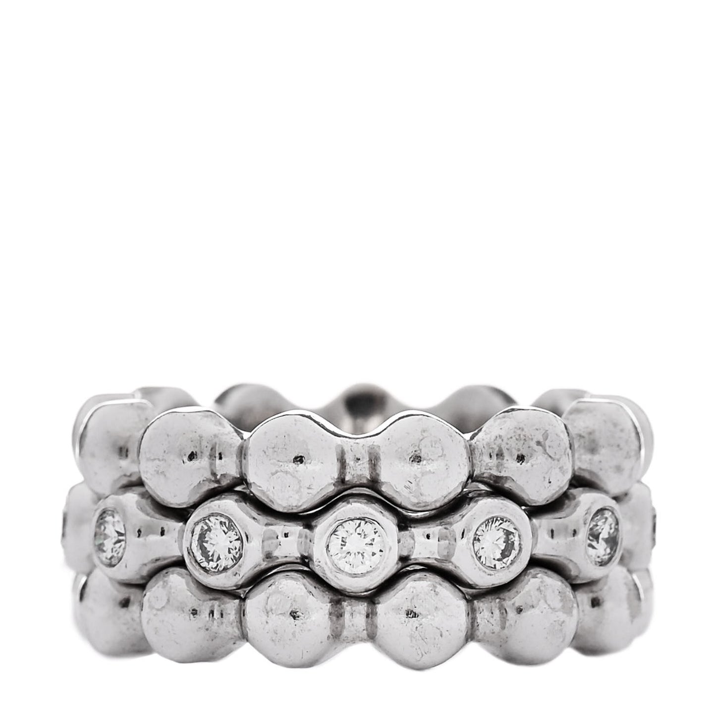 18K White Gold Diamond Set of 3 Stacking Ring 54 7 / 53 6.5
