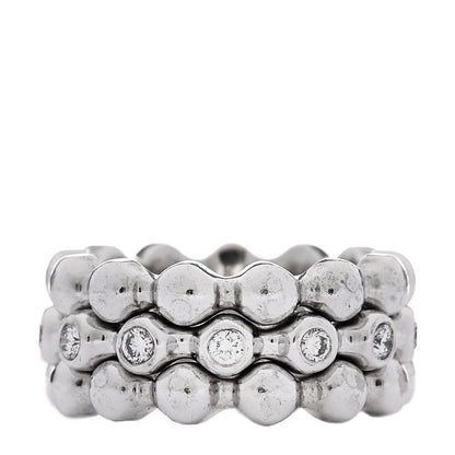 Chanel 18K White Gold Diamond Set of 3 Stacking Ring 54 7 / 53 6.5 3 of 6