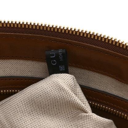 Gucci GG Supreme Monogram Azalea Calfskin Retro Interlocking G Wristlet Messenger Bag Beige Ebony Brown Sugar 8 of 11