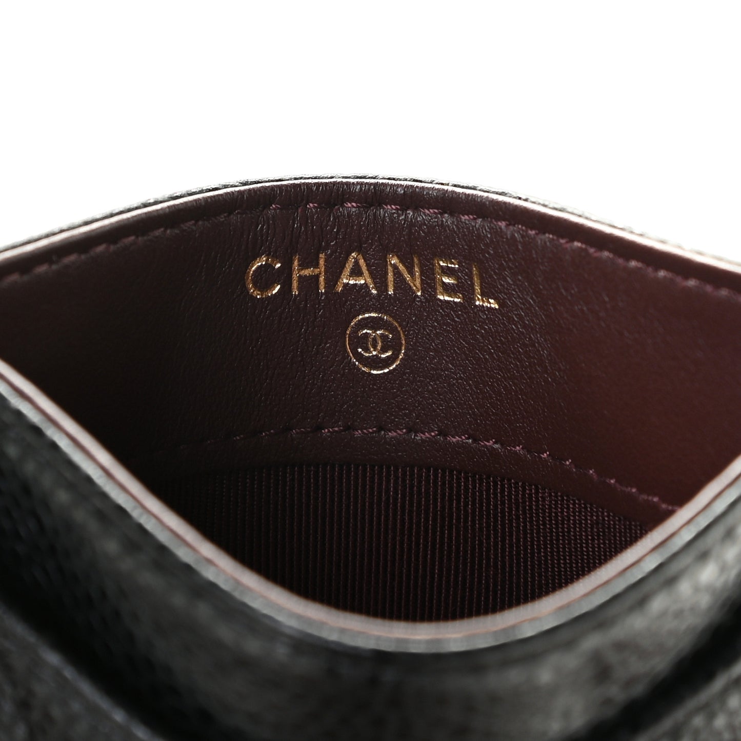 Caviar Quilted Card Holder Black