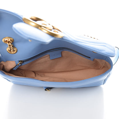 Gucci Calfskin Matelasse Medium GG Marmont Shoulder Bag Clear Sky Blue 5 of 9
