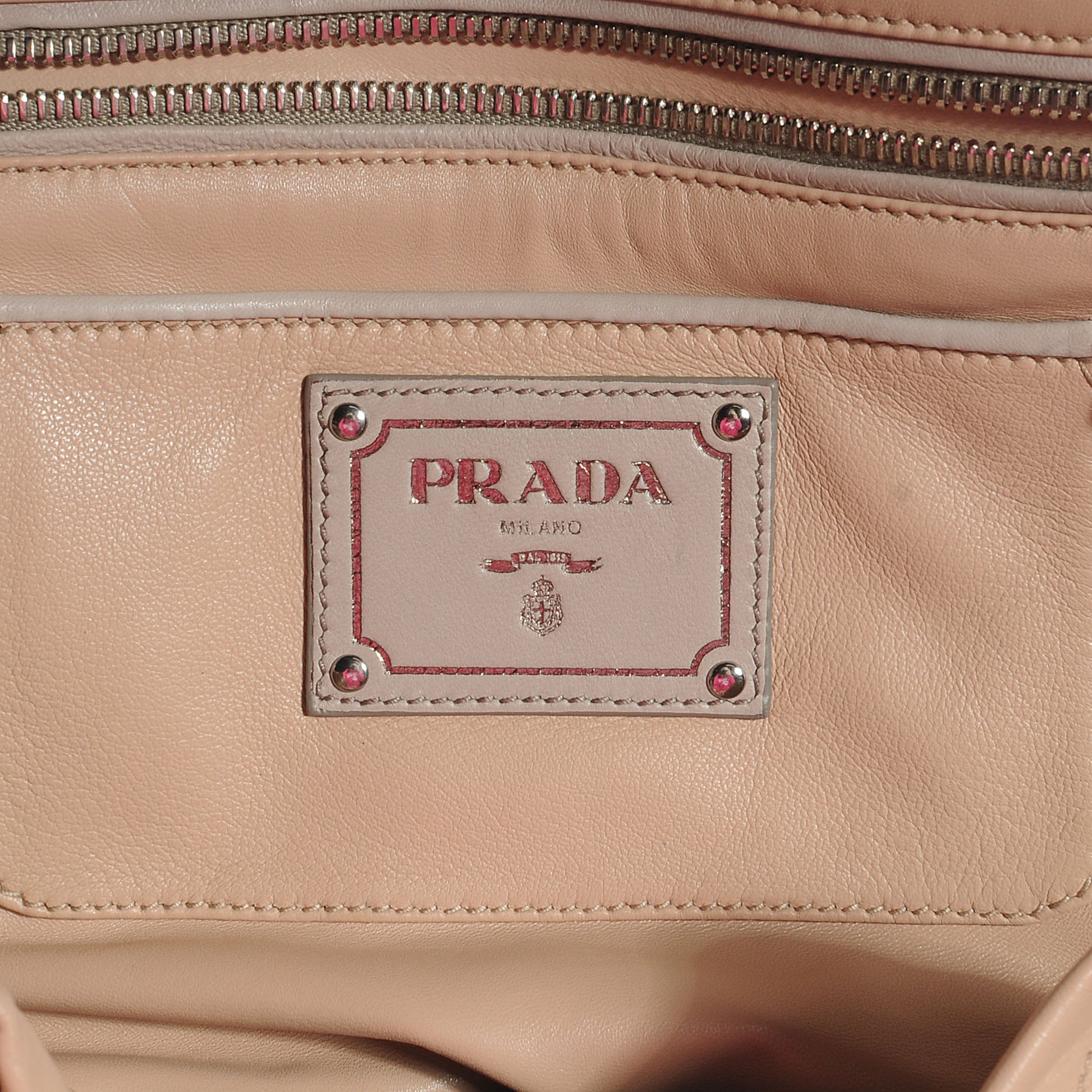 Prada Lambskin Boston Large Tote Stone 6 of 8