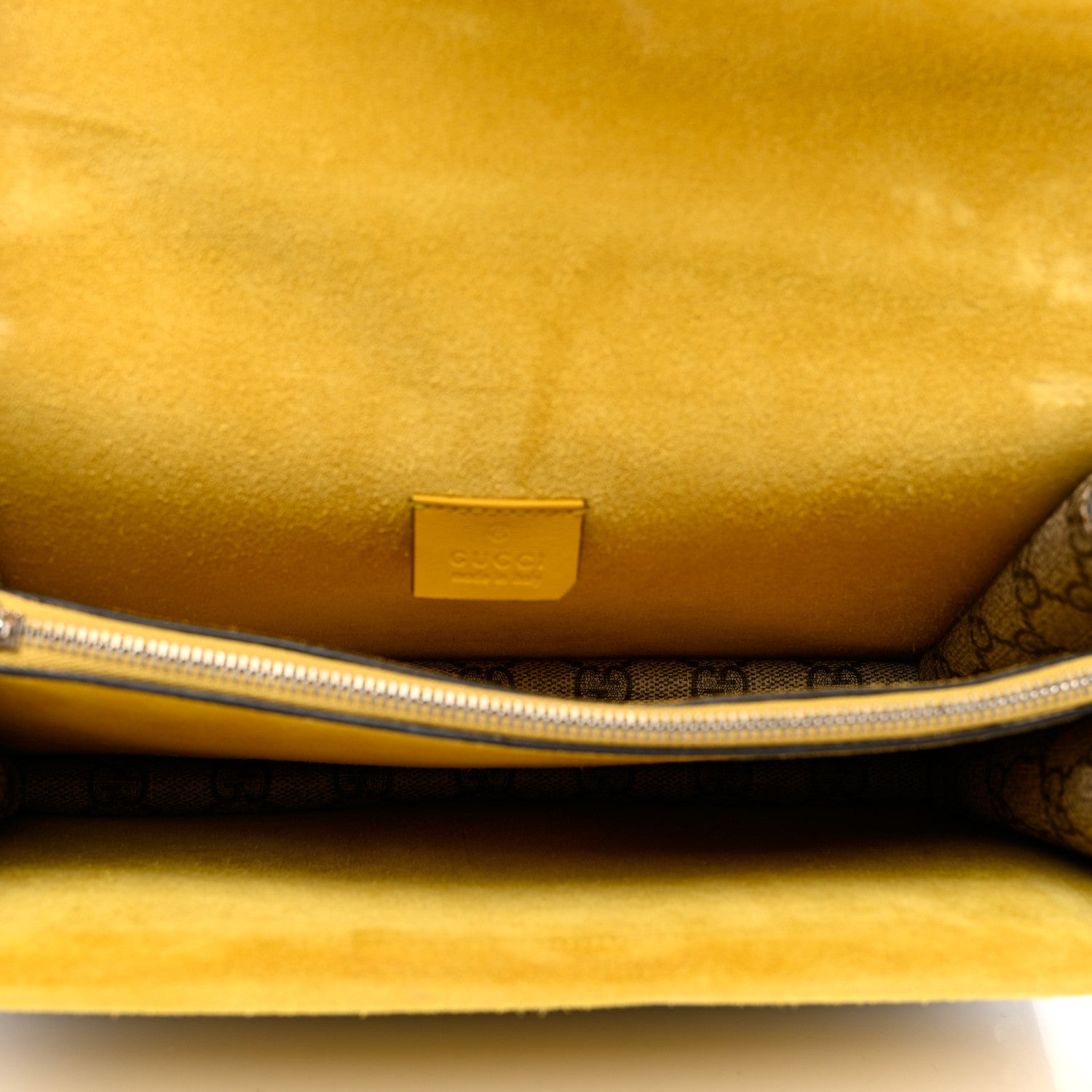 Gucci GG Supreme Monogram Crystal Bow Embroidered Small Dionysus Shoulder Bag Yellow 5 of 14