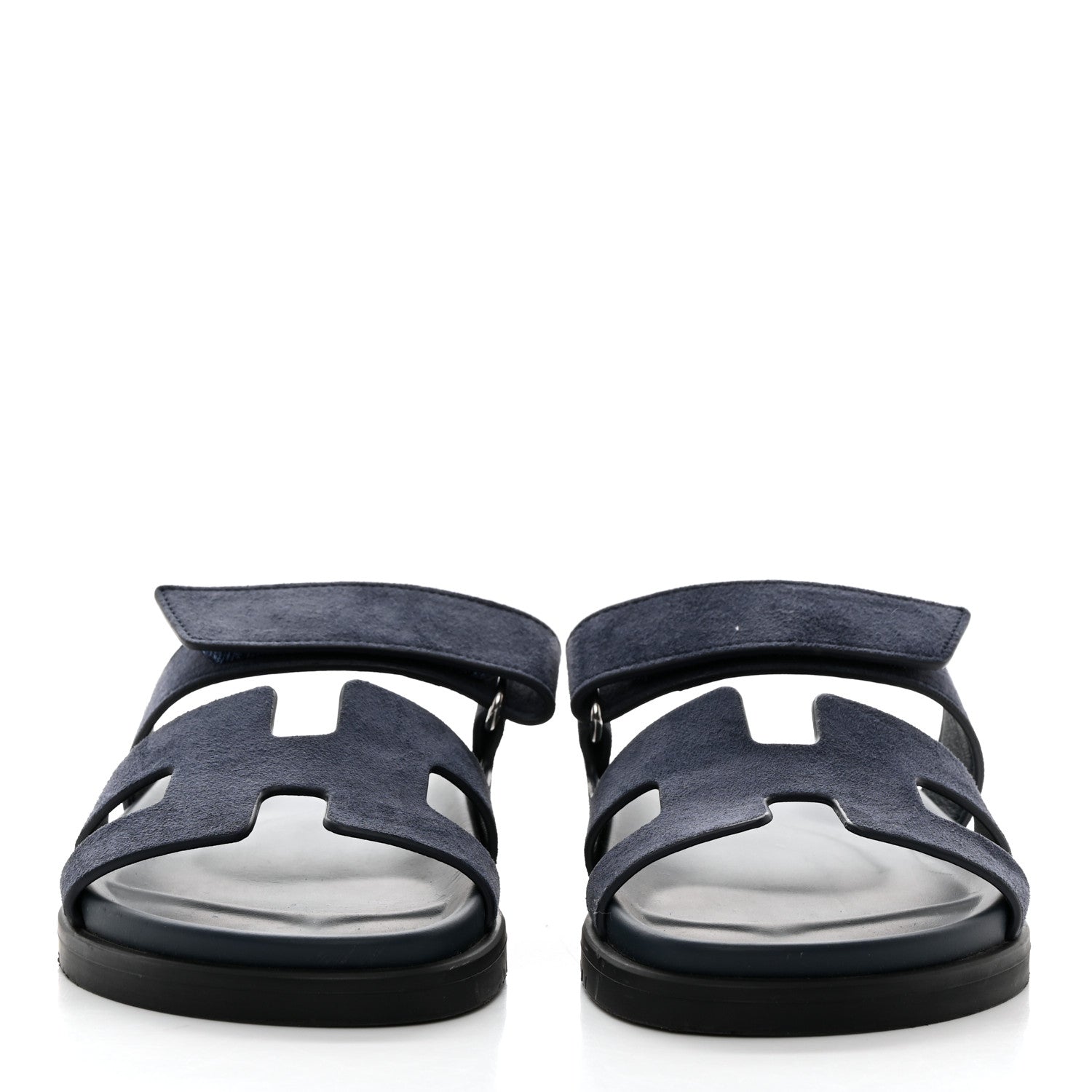 Hermes Suede Goatskin Womens Chypre Sandals 36.5 Bleu Celeste 2 of 9