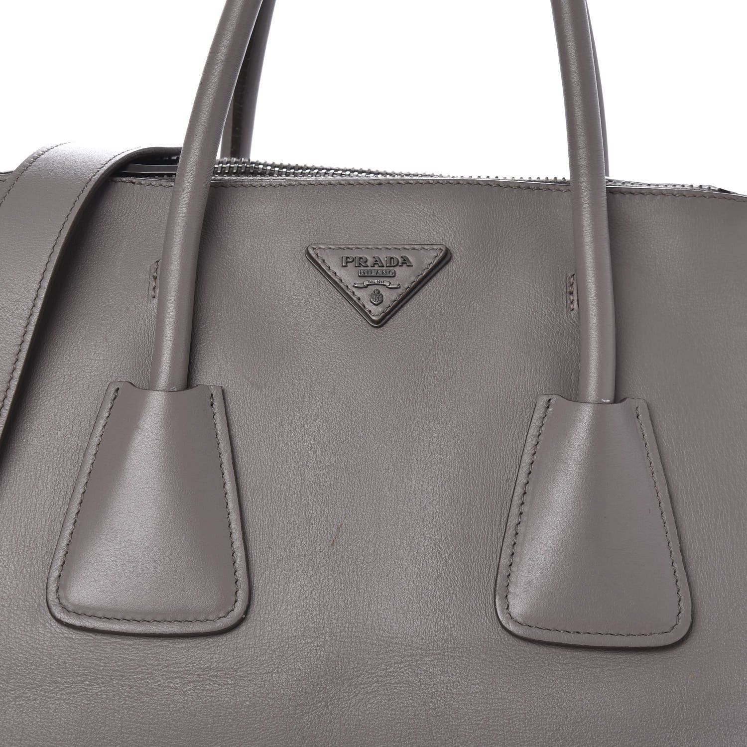 Prada Calfskin Studded Shopping Tote Marmo 9 of 10