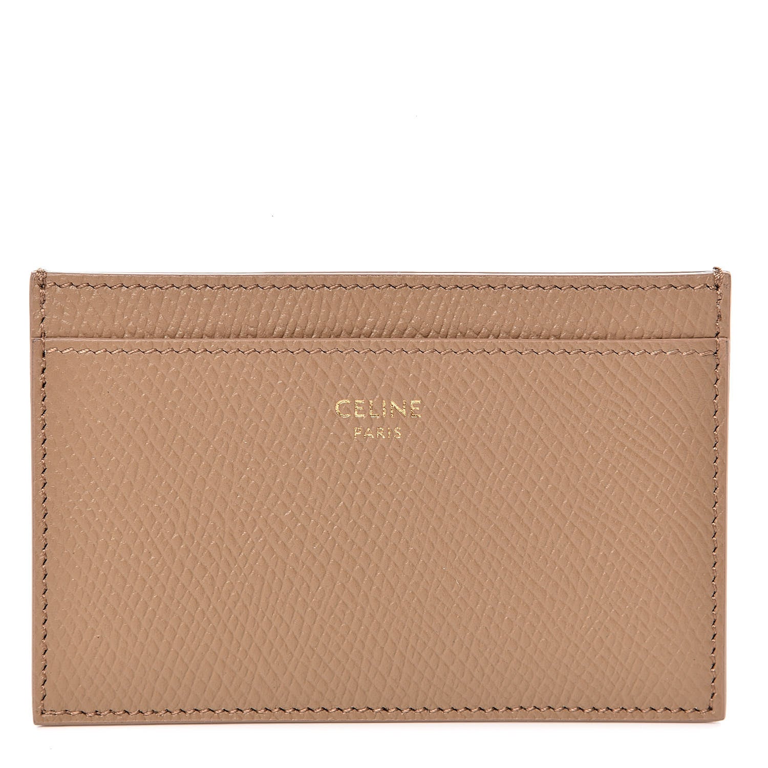 Celine Grained Calfskin Card Holder Light Camel 1 of 7