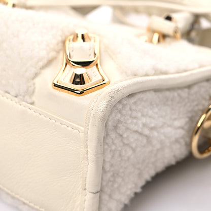 Balenciaga Shearling Nappa Gold Metallic Edge Hardware Mini City Cream 9 of 15