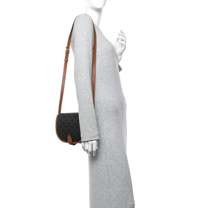 Celine Triomphe Canvas Medium Folco Bag Tan 2 of 9