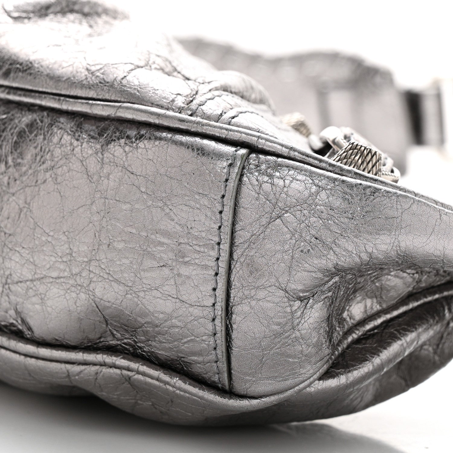 Balenciaga Metallic Agneau Arena Le Cagole Shoulder Bag XS Silver 11 of 11