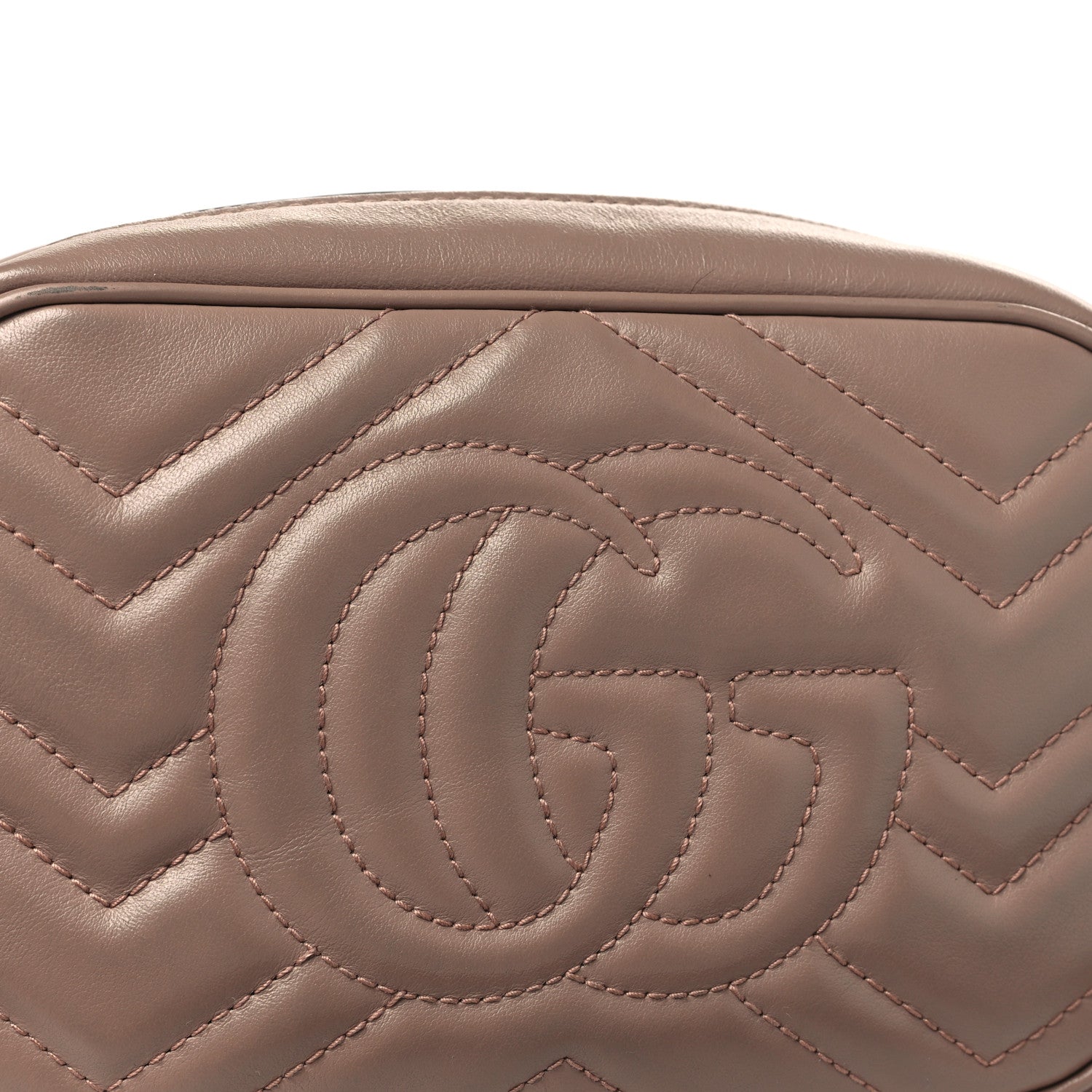 Gucci Calfskin Matelasse Mini GG Marmont Chain Shoulder Bag Porcelain Rose 11 of 12