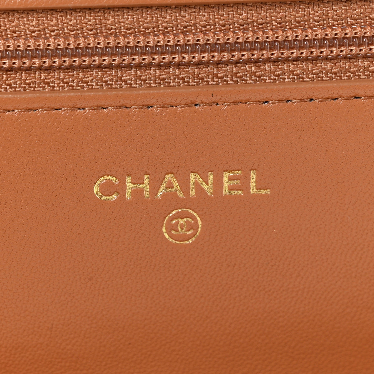 Lambskin Quilted Chanel 19 Wallet On Chain WOC Brown