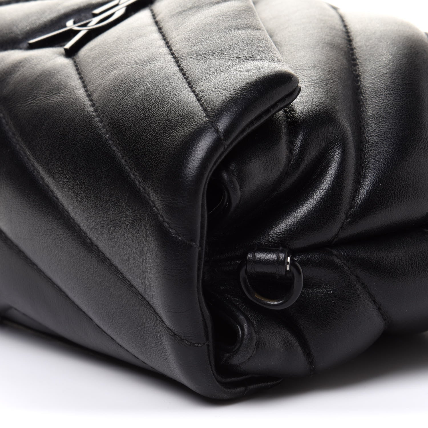 Saint Laurent Calfskin Y Quilted Monogram Toy Loulou Crossbody Bag Black 12 of 14