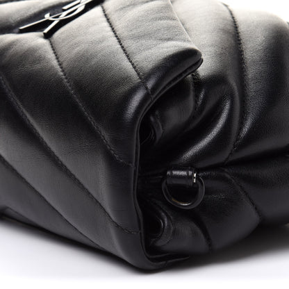 Saint Laurent Calfskin Y Quilted Monogram Toy Loulou Crossbody Bag Black 12 of 14