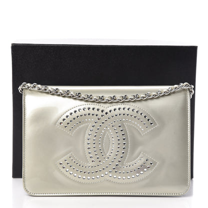 Chanel Patent Strass Wallet On Chain WOC Silver 12 of 12