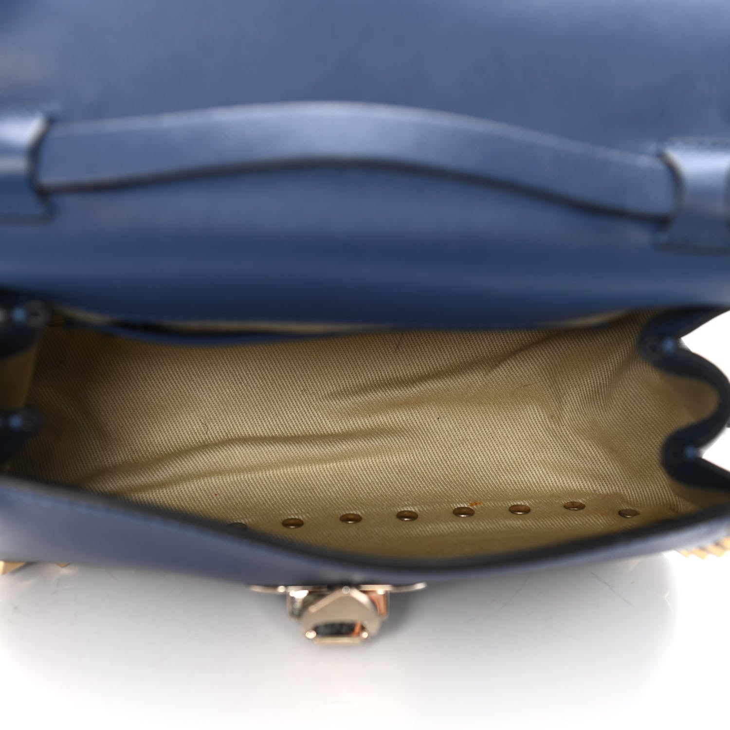 Valentino Garavani Vitello Mini Rockstud Flap Saddle Crossbody Bag Indigo 5 of 9
