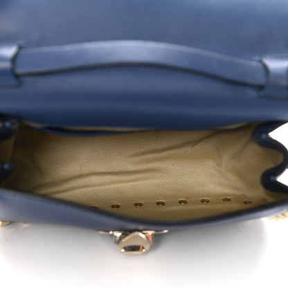 Valentino Garavani Vitello Mini Rockstud Flap Saddle Crossbody Bag Indigo 5 of 9