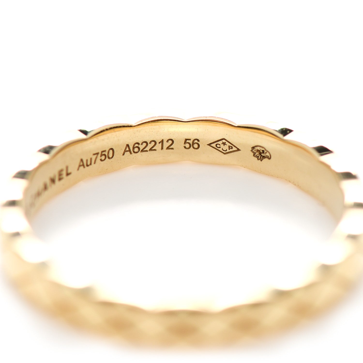 Chanel 18K Yellow Gold Mini Coco Crush Ring 56 7.5 5 of 6