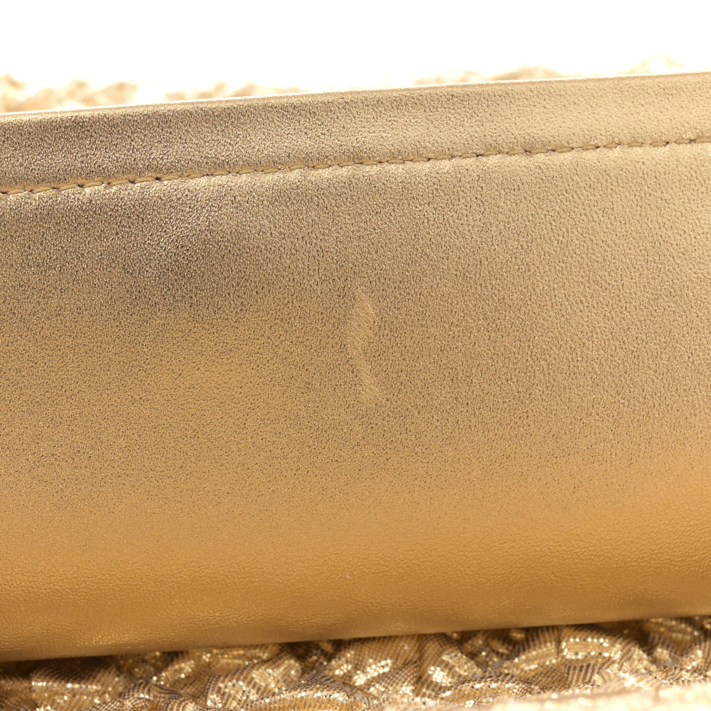 Metallic Lame Quilted Small Double Flap Gold