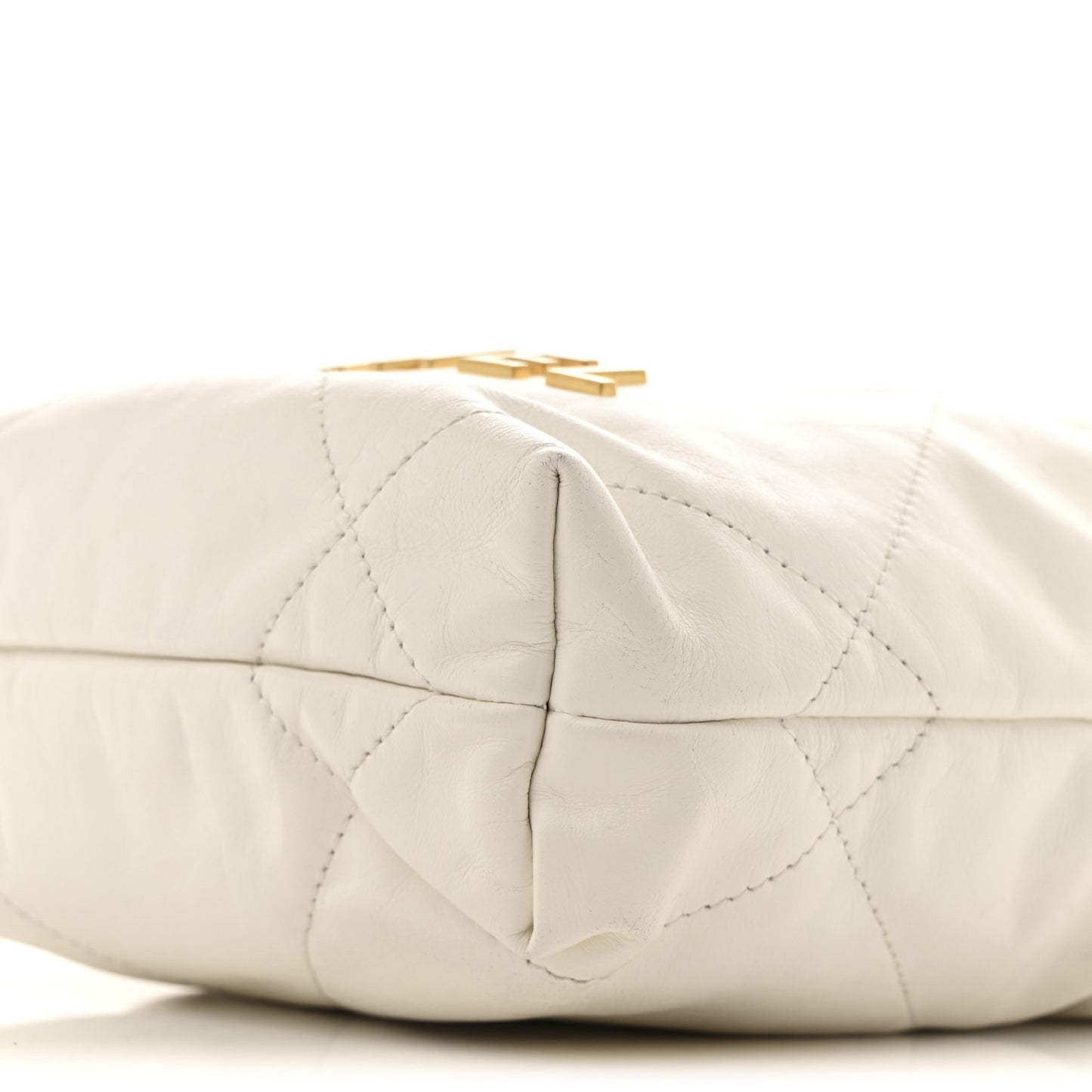 Shiny Calfskin Quilted Mini Chanel 22 White