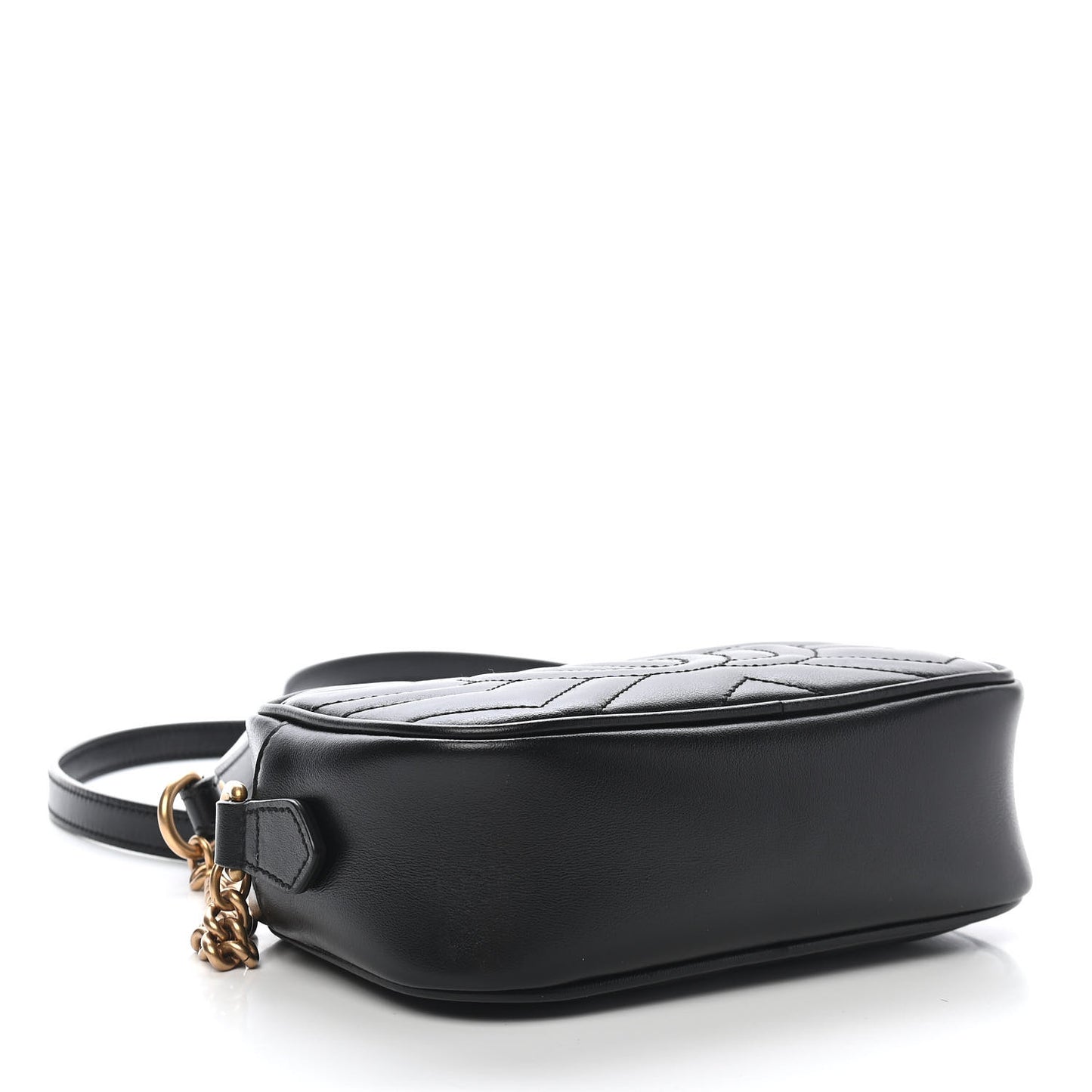Calfskin Matelasse Mini GG Marmont Chain Shoulder Bag Black