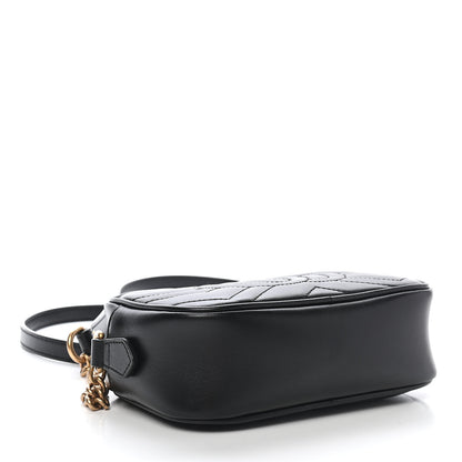 Gucci Calfskin Matelasse Mini GG Marmont Chain Shoulder Bag Black 4 of 10