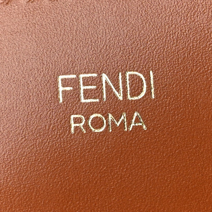 Fendi Ribbon Vitello King Logo Embossed Gingham Woven Adjustable Strap You Panna Black Cuoio 4 of 6