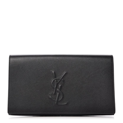 Saint Laurent Calfskin Monogram Large Belle De Jour Clutch Black 1 of 10
