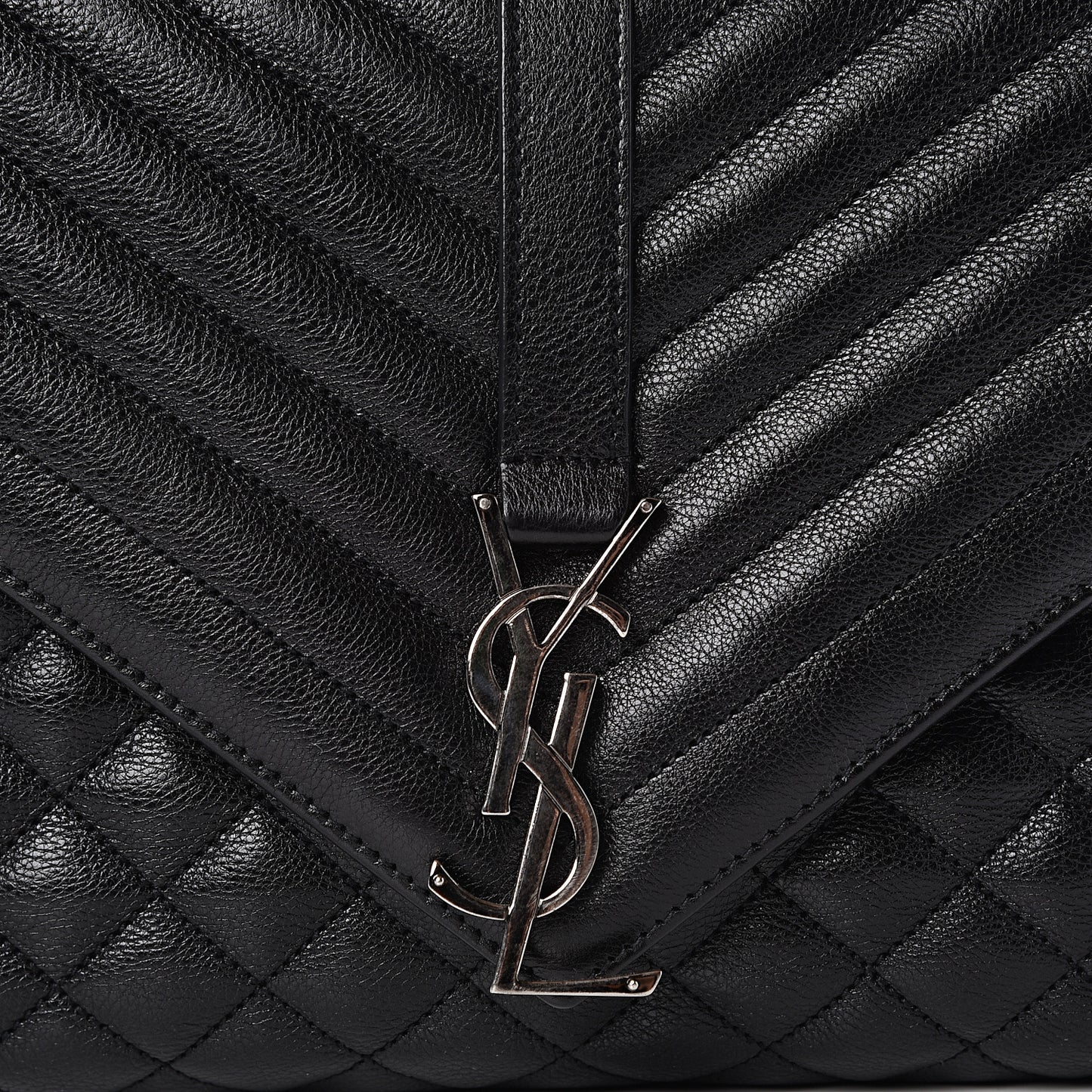 Calfskin Mixed Matelasse Triquilt Large Monogram Satchel Black
