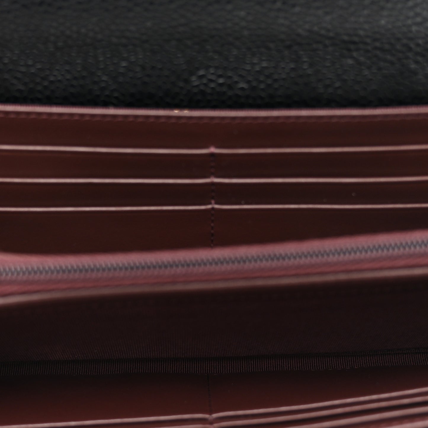 Caviar Quilted Large Gusset Flap Wallet Black