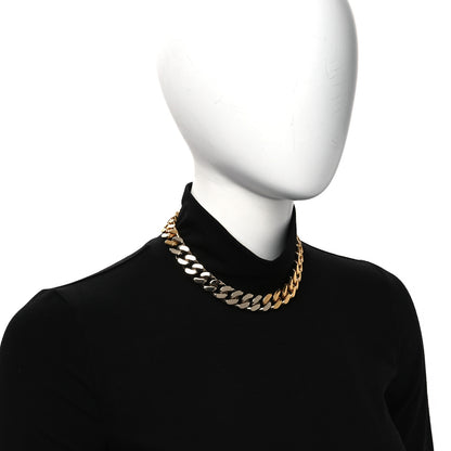 Saint Laurent Metal Curb Chain Necklace Gold Silver 2 of 4