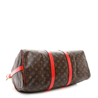 Louis Vuitton Calfskin Monogram Keepall Bandouliere 50 Coquelicot 3 of 9