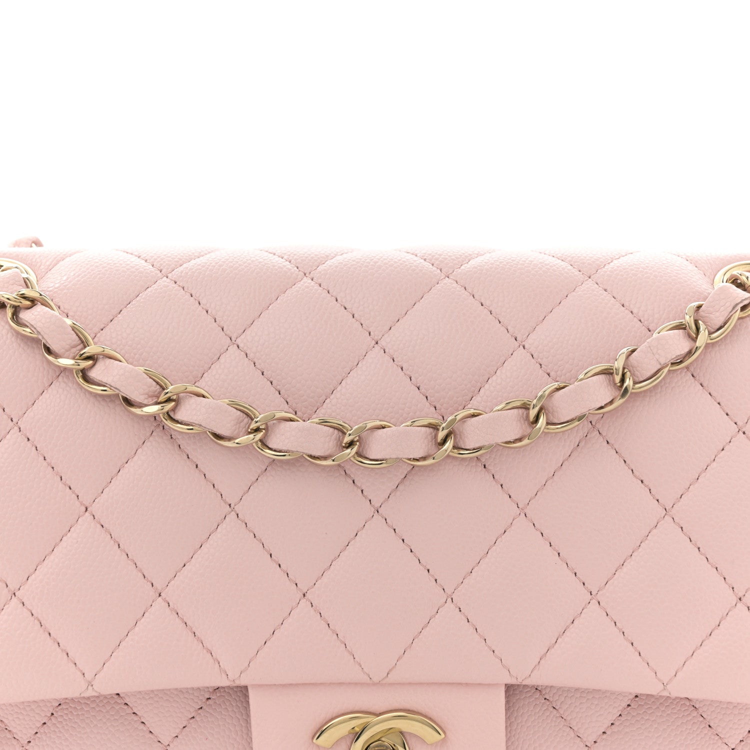 Chanel Caviar Quilted Medium Double Flap Light Pink 8 of 13