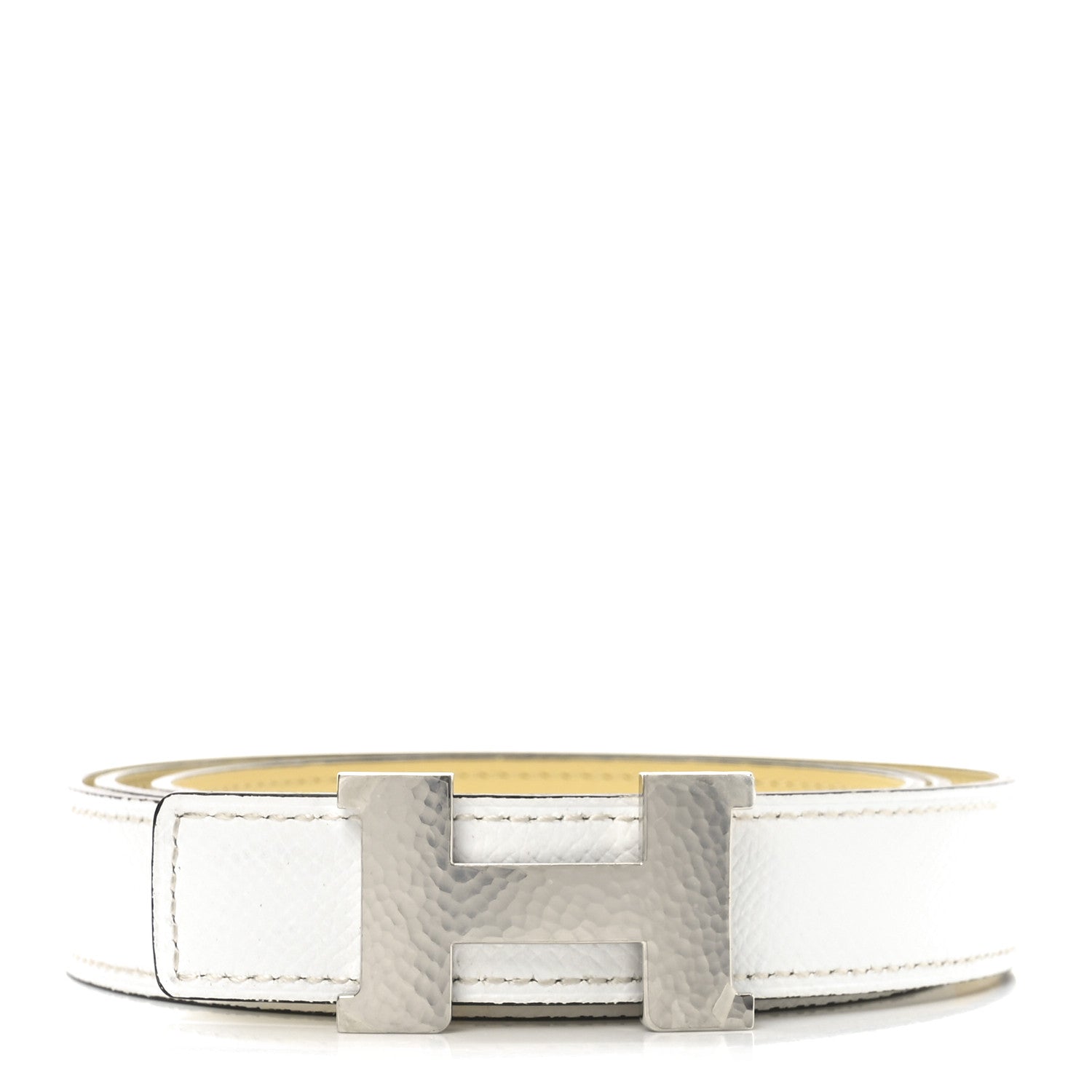 Hermes Swift Epsom 24mm Mini Martelee Constance Belt 90 Jaune Poussin White 1 of 5