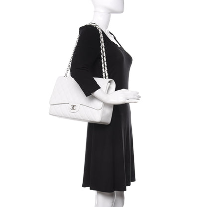 Chanel Caviar Quilted Maxi Single Flap White 2 of 9