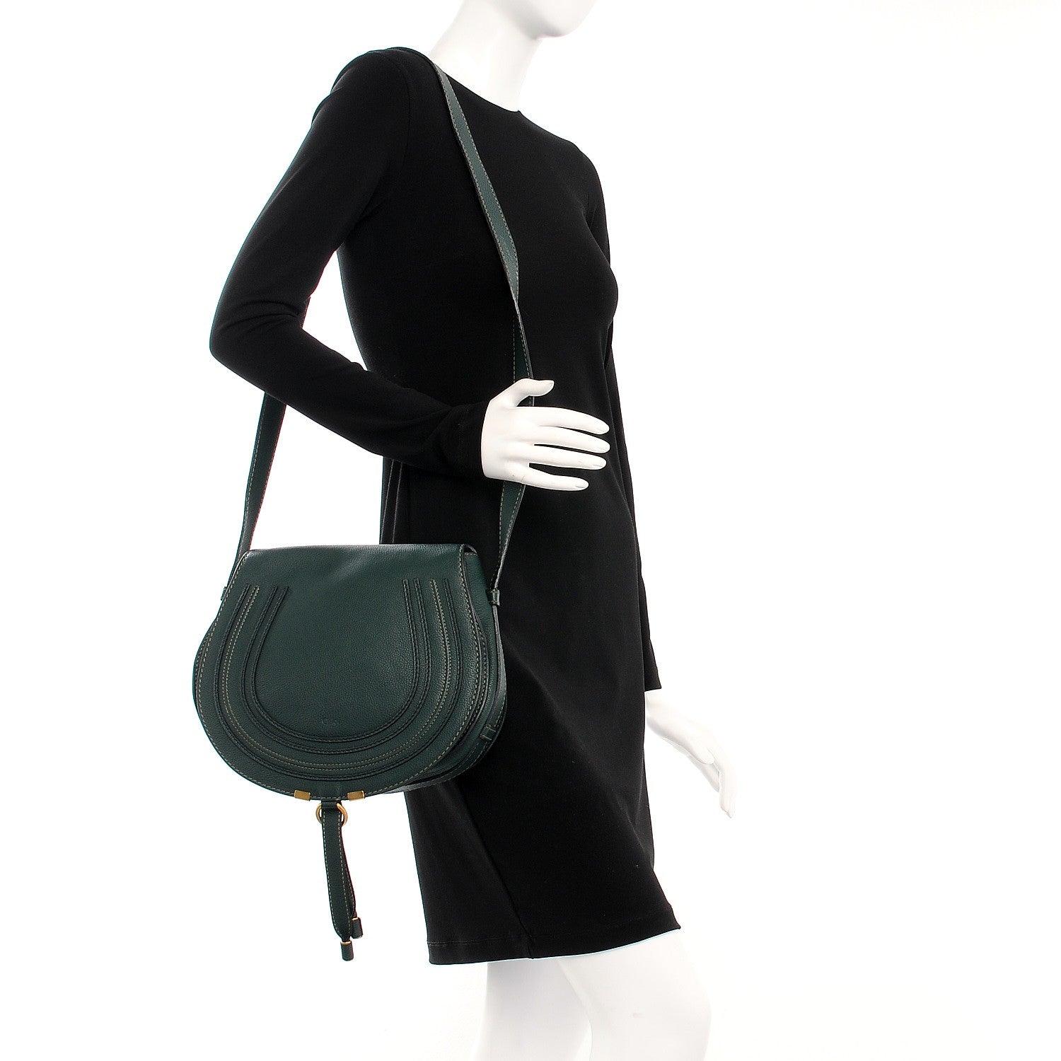 Chloe Calfskin Medium Marcie Round Crossbody Bag Epicea 2 of 9