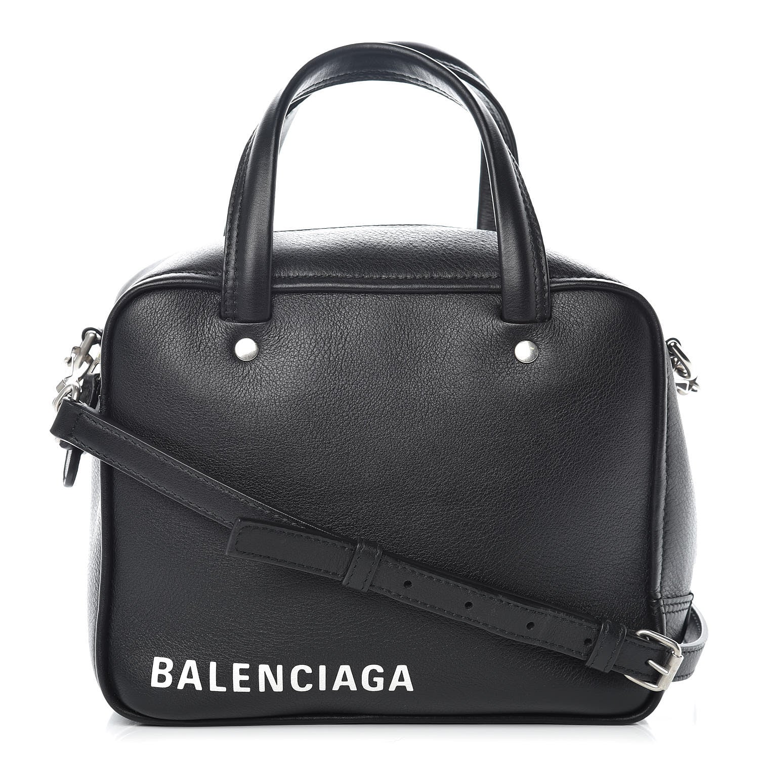 Balenciaga Shiny Day Calfskin XS Triangle Square Bag Black 1 of 10