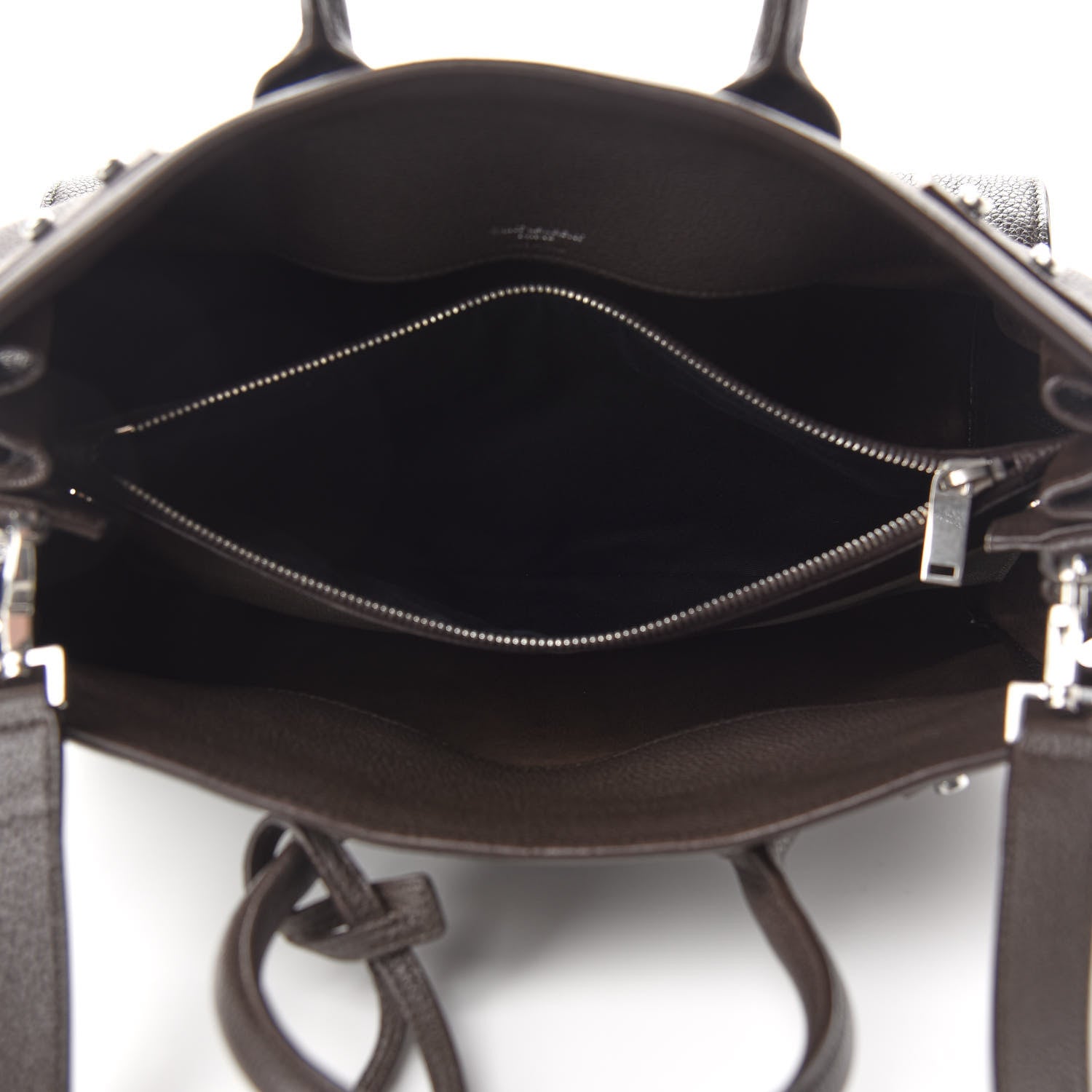 Saint Laurent Grained Calfskin Small Supple Sac de Jour Dark Brown 4 of 9