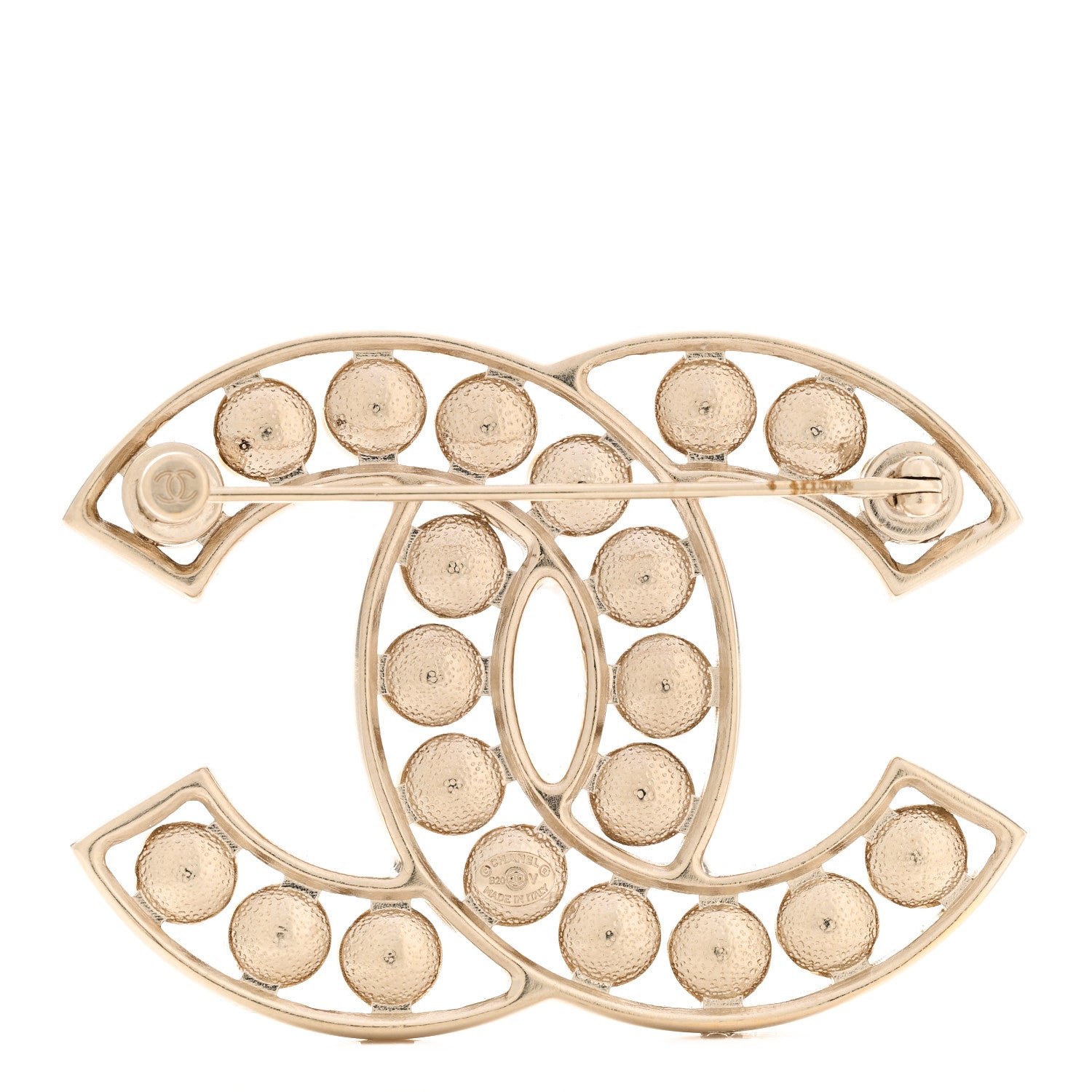 Chanel Pearl CC Brooch Light Gold 3 of 5